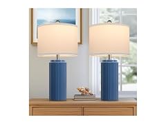 TOBUSA 23.5" Blue Ceramic Table Lamps Set of 2