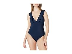 Amazon Essentials Women (M) Ruffle Swimsuit Navy
