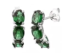 2.90 CT Green Topaz Earrings Silver