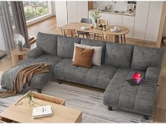 YITAHOME U-Shape Sectional Couch, Grey