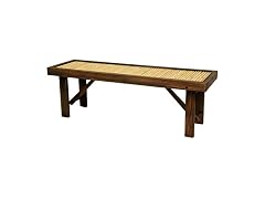 Red Lantern Japanese Bamboo Bench
