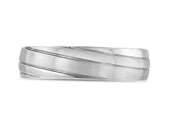 6 MM  Grooved Men's Titanium Ring