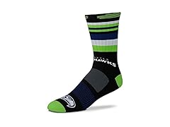 SEAHAWKS Black Rave Crew Sock (L)