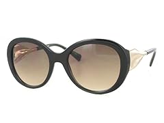 Black Round Frames with Gold Textured Temples and Smoke to Brown Lens