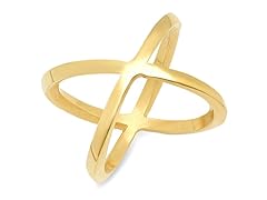 18k Gold Plated X Ring- Pick Size