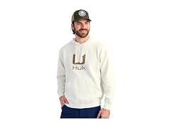 HUK Men's (XL) Mens Cotton Fleece Hoodie Egret