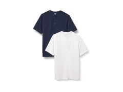 Amazon Essentials 2-Pack Henley, Dark Navy (M)