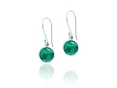 SS .925 Green Sapphire 9cttw Earring