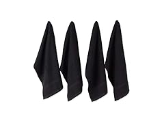 DII Terry Waffle Dishtowel 4PcSet, Black