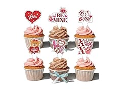 MIMURHYL Valentines Day Cupcake Toppers