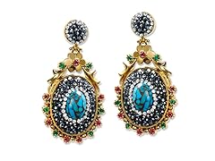 18K Plated Turquoise & Copper Earrings