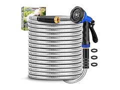GAGALUGEC 50ft Steel Hose 10 Nozzles