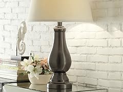 3-Way Switch Grey Metal Table Lamp