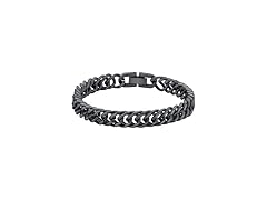 Black Steel Curb Chain Bracelet