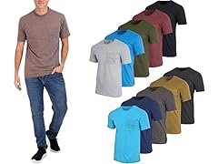 (5-Pack) Men's Cotton Pocket T-Shirts