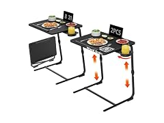 NUTIKAS Folding TV Trays 2-Pk - Black