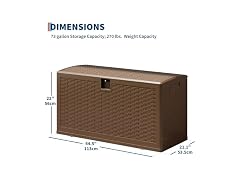 PrecisionAuto 73 Gallon Outdoor Storage Deck Box