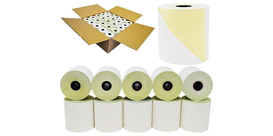 Honey Comb Core) Two Ply Carbonless Rolls 3" X 90 Feet, White