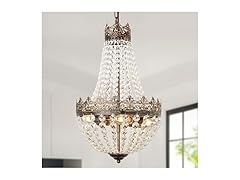 VerRon Crystal Chandelier, Antique French 4-Light