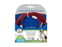 Four Paws Medium Weight Dog Tie Out Cable Red 10 feet