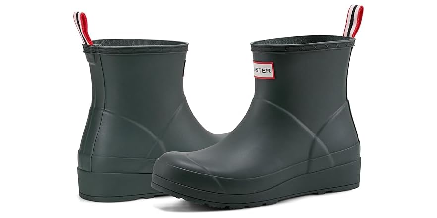 Hunter Play Short Boot - Stivali Corti In Gomma Per Donna, Impermeabili, Altezza Caviglia, Suola Piatta