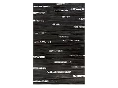Trail Jet Black Leather Rug- 2 Sizes