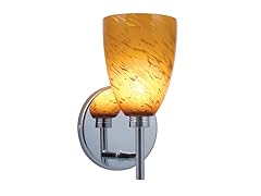 1-Light Amaretto Glass Chrome Wall Sconce