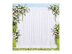 B-COOL White Backdrop Curtains 5ft x 8ft 2pk