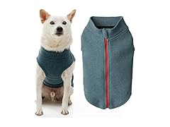 Gooby Zip Up Microfiber Fleece Dog Sweater Turquoise, L