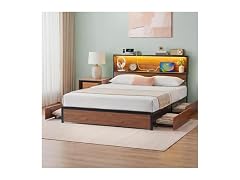 Zinus Kai Platform Bed Frame, Four Underbed Storage Drawers, Queen
