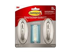 Curtain Rod Hooks, Brushed Nickel, 2