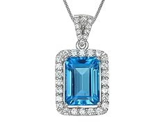 7 CT Silver Blue Topaz Pendant