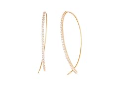 18K Gold Swarovski Elements Pull through Earring
