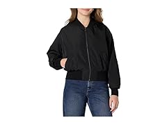 Amazon Essentials Women Relaxed-Fit Denim Bomber Jacket