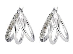 0.10 CT Diamond Earrings Sterling Silver