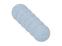 Round Placemats Set of 6-100% Cotton Two-Tone 