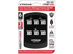 XTREME 6-Outlet Wall Tap w/ 2 USB Ports