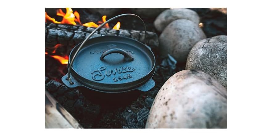 Stansport Forno Olandese In Ghisa 2 Quart – Con Gambe – Pre-stagionato – Per Campeggio E Barbecue