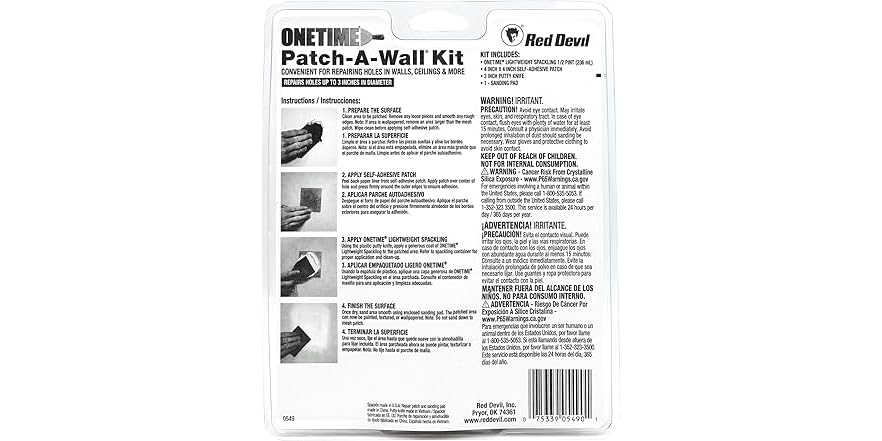Red Devil Spackling Patch Kit – Quick & Easy Wall Repairs - Image 3