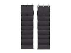 STORAGEIDEAS Door Shoe Organizer  Black, 8 Layers, 2-Pack