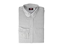 Red Kap Men's LS Oxford Executive Shirt Grey Stripe
