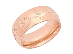 18k Rose Gold Plated Heartbeat Ring- Pick Size