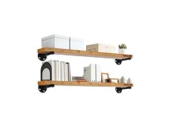 TEN49 Wood Shelves 36in Walnut 2-Pack