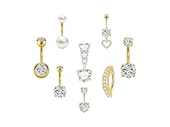 BBeimiss Belly Button Ring CZ Opal