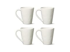 Linen Cream 14 oz Stoneware Mugs Set of 4 