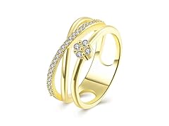 18K Gold Plated Matrix Swarovski Ring