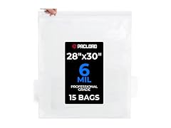 28" x 30" Extra Large Reclosable Plastic Zip Bags, 15 Count