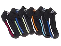 Fila Men's Black Athletic Low Cut, 6 Pairs