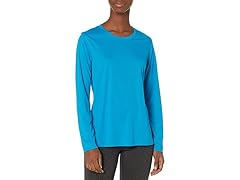 Hanes Women (XL) Dri Long T-shirt Underwater Blue