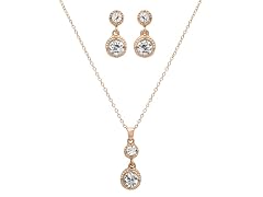 Crystal Drop Necklace & Earrings Set
